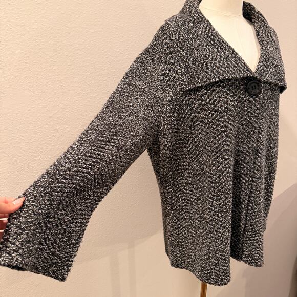 JM Collection Gray Marled Knit Cardigan Sweater Women 3X Cozy Workwear Plus Size - Picture 5 of 7